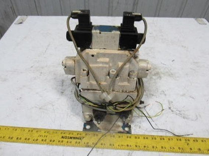 Rexroth 4WEH22W71/6EW110N 4/3 Way 110V Solenoid Directional Valve Manifold