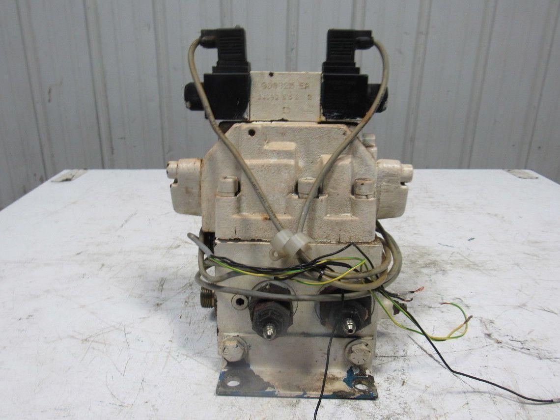 Rexroth 4WEH22W71/6EW110N 4/3 Way 110V Solenoid Directional Valve Manifold