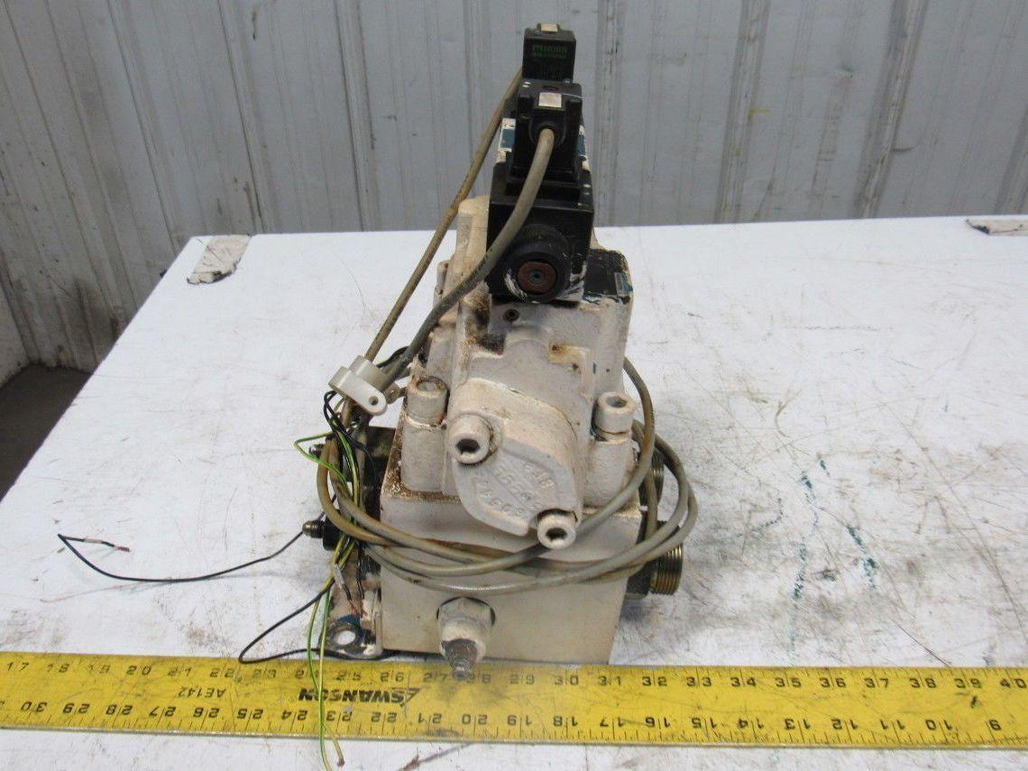 Rexroth 4WEH22W71/6EW110N 4/3 Way 110V Solenoid Directional Valve Manifold