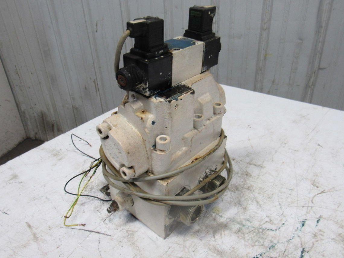 Rexroth 4WEH22W71/6EW110N 4/3 Way 110V Solenoid Directional Valve Manifold