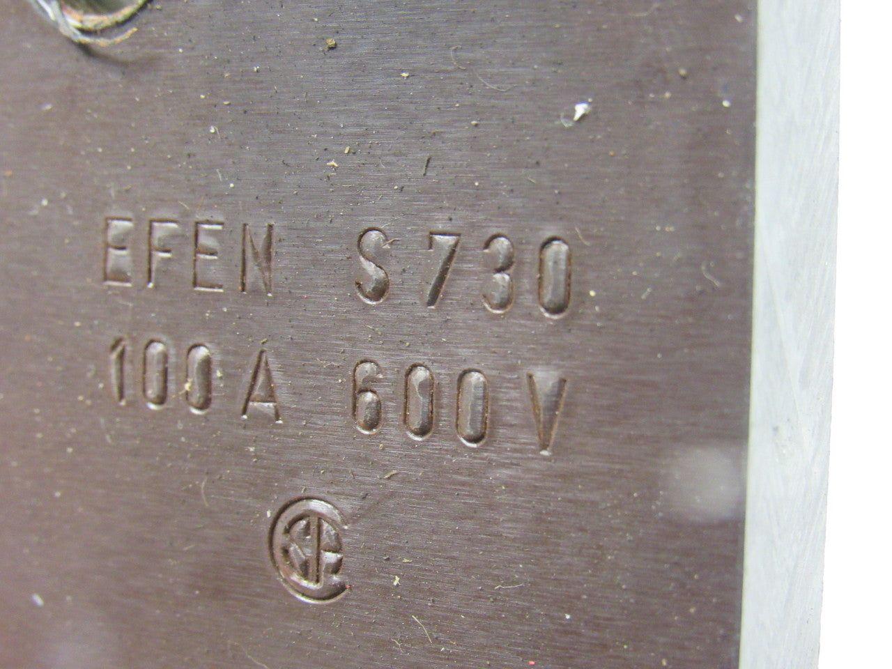 EFEN S730 100A 600V Ceramic Fuse Block Holder 1 Pole Lot of 3