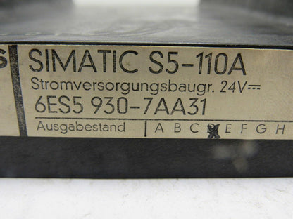 Siemens Simatic S5-110A 6ES5 930-7AA31 CPU Processor Module
