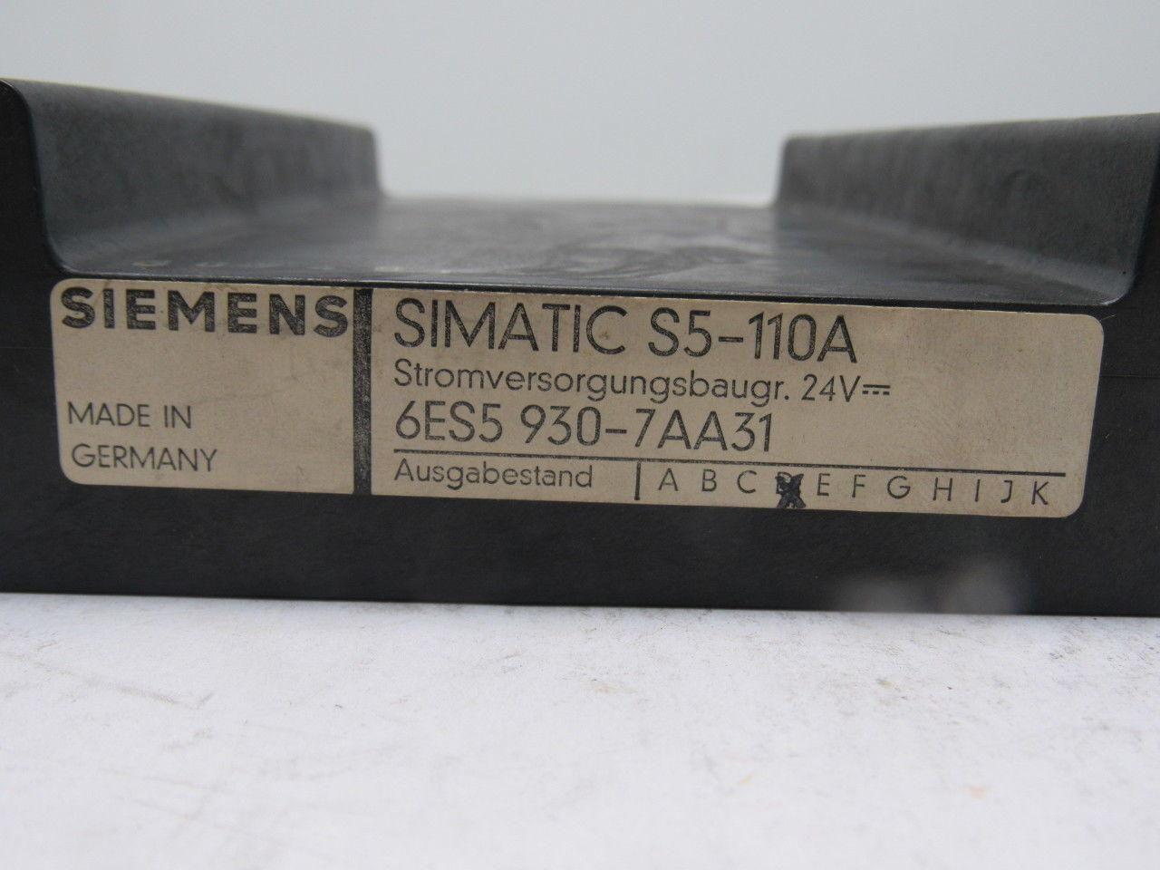 Siemens Simatic S5-110A 6ES5 930-7AA31 CPU Processor Module