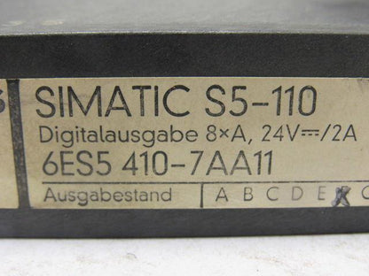 Siemens Simatic S5-110 6ES5 410-7AA11 Relay Module Assembly Card
