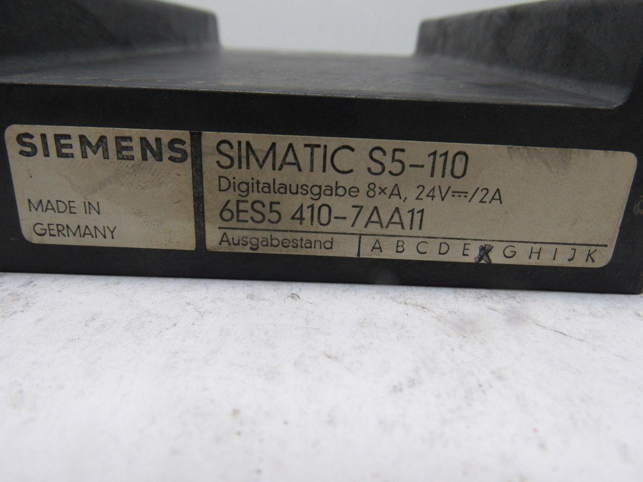 Siemens Simatic S5-110 6ES5 410-7AA11 Relay Module Assembly Card