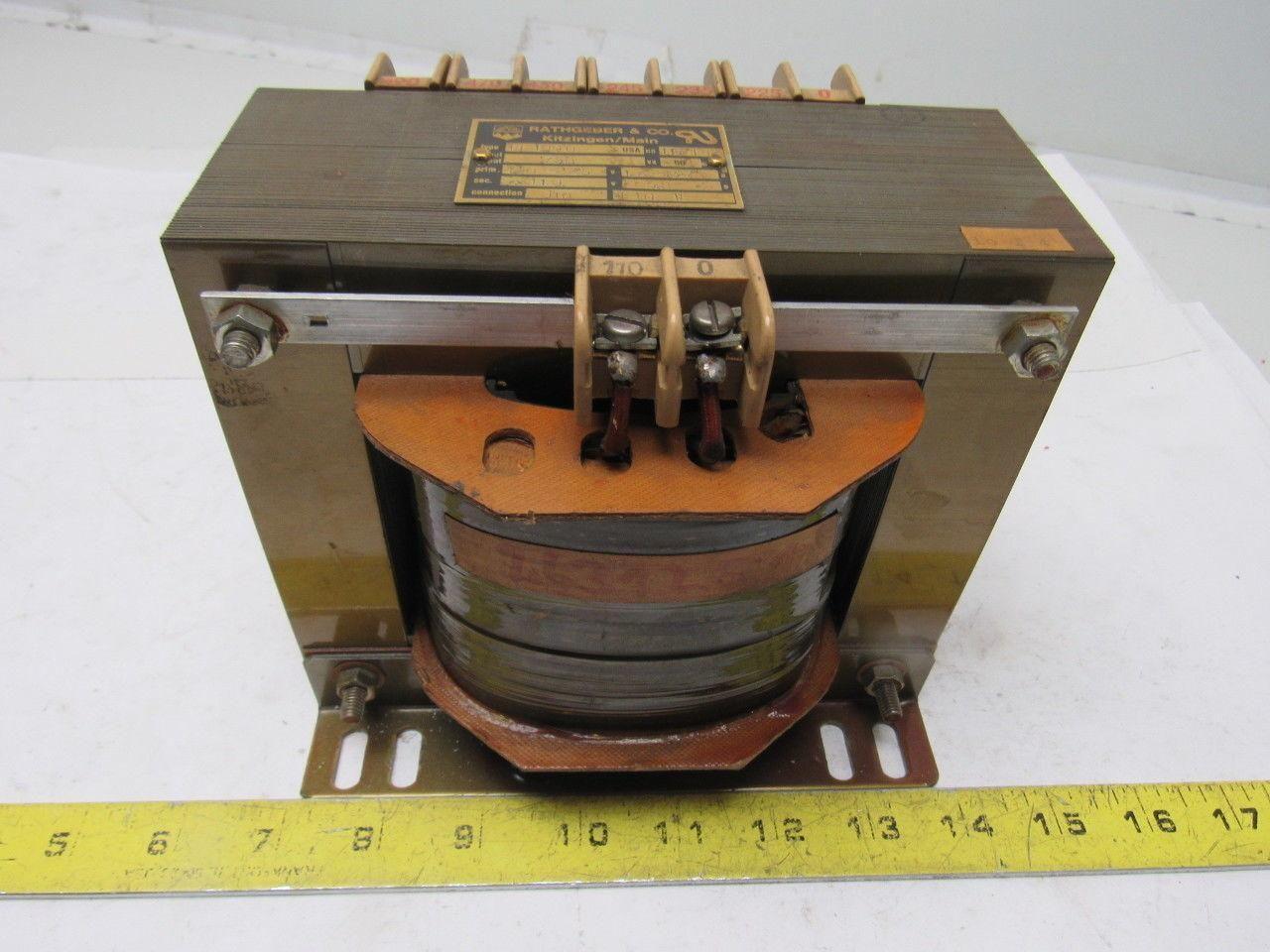 Rathgeber ET-1000 750Va Transformer 490/225V Primary 110V Secondary 60Hz