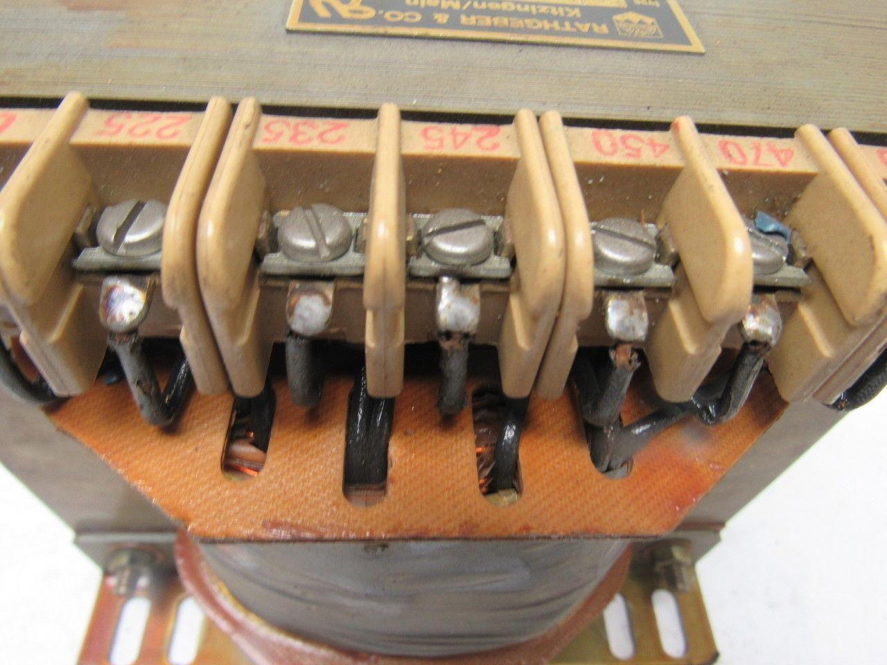 Rathgeber ET-1000 750Va Transformer 490/225V Primary 110V Secondary 60Hz