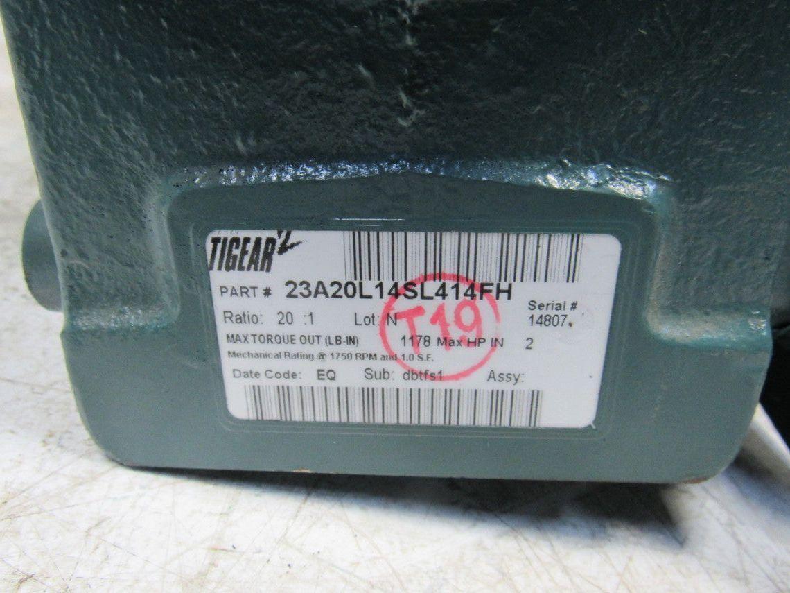 Baldor/Dodge 23A20L14SL414FH VUHM3546T Gear Motor 20:1  208-230/460V 3Ph
