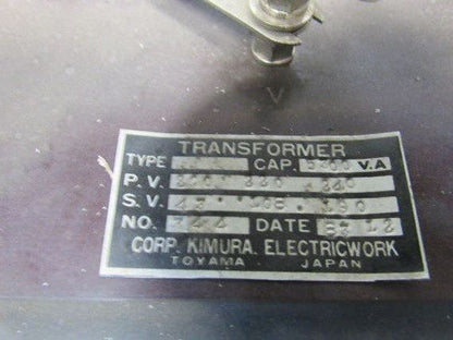 Kimura Transformer 5300Va 200-220-240V Pri 43-108-190V Sec From A Sodick FS-A4F