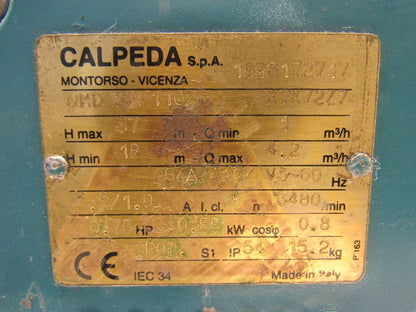 Siemens Dematic NMD 20/110Z 3/4Hp Centrifugal Pump 254/440V 3Ph 60Hz 1-1/4"x1"
