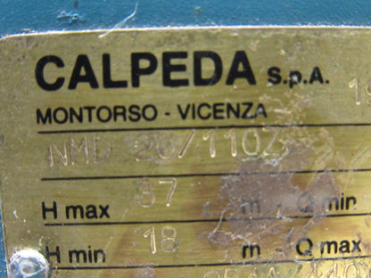 Siemens Dematic NMD 20/110Z 3/4Hp Centrifugal Pump 254/440V 3Ph 60Hz 1-1/4"x1"