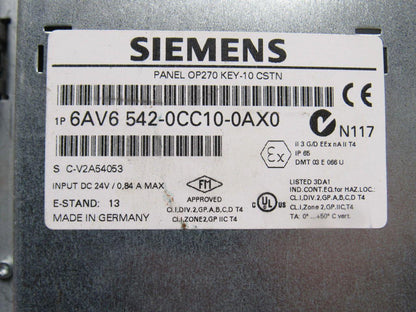 Siemens 6AV6 542-0CC10-0AX0 Operator Interface Control Panel
