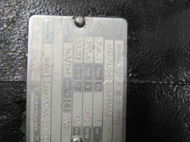 Grundfos A96516224P110440002 MTR10-4/4 Multi Stage Coolant Pump 5Hp 460V 3Ph