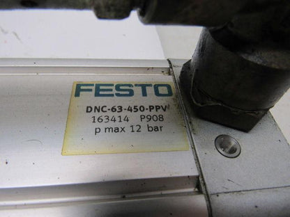 Festo DNC-63-450-PPV Pneumatic Cylinder 63mm Bore 450mm Stroke 10BAR  145PSI