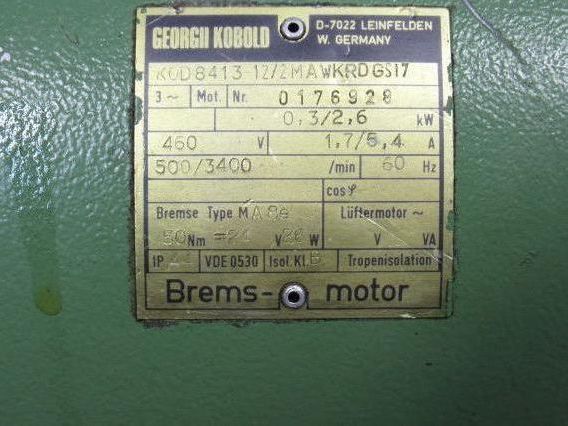 Geogii Kobold KOD841312/2MAWKRDGS17 2 Speed Electric Motor 0.3/2.6 KW 460V