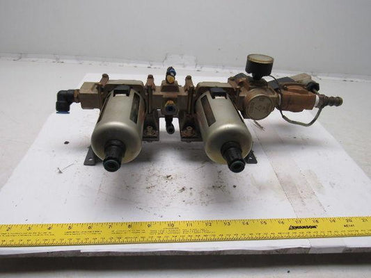 SMC Pneumatic Solenoid Valve Filter Double Regulator Assembly 0.05-0.83MPA