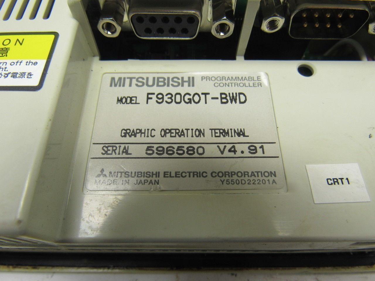 Mitsubishi F930G0T-BWD Programable Controller Graphic Operation Terminal V4.91