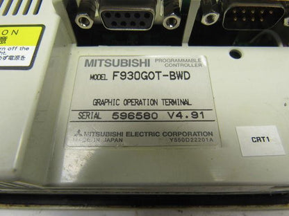 Mitsubishi F930G0T-BWD Programable Controller Graphic Operation Terminal V4.91