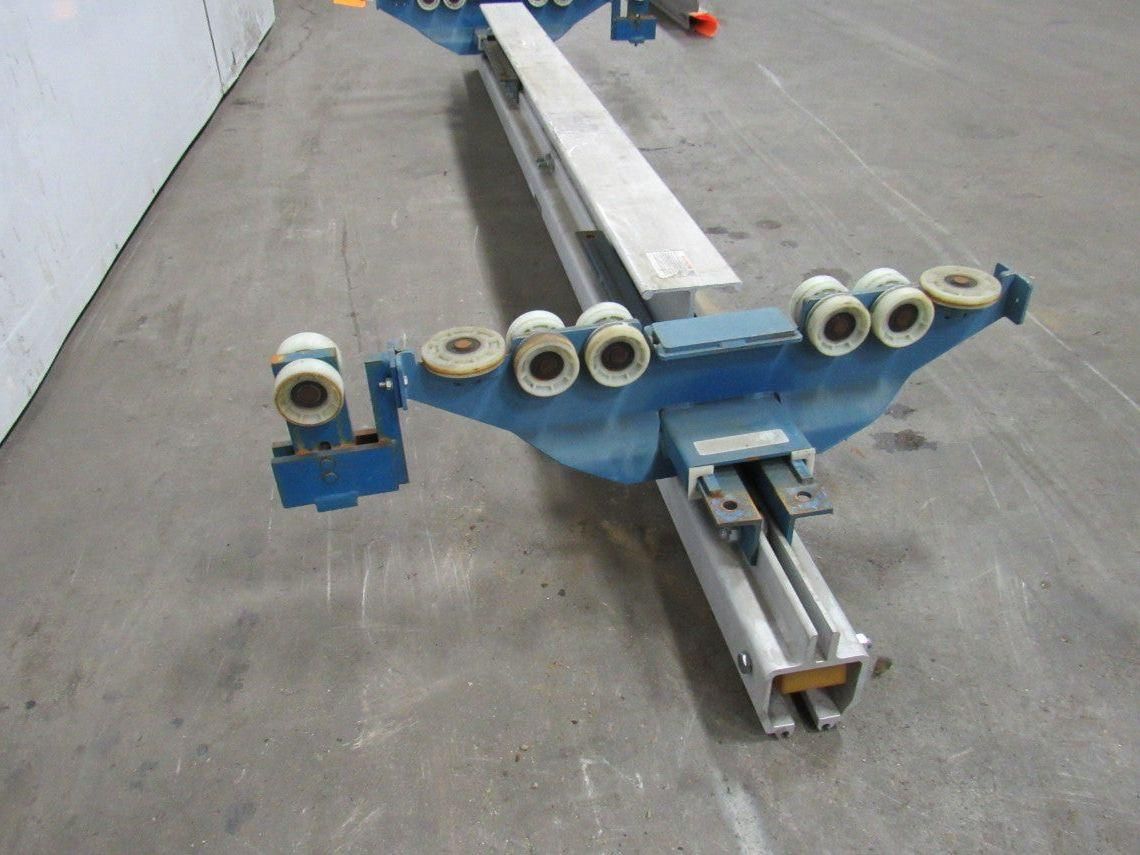 Gorbel Under Hung Aluminum Monorail Bridge Crane 109" OAL 86 To 54" Runner Width