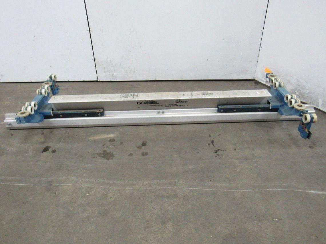 Gorbel Under Hung Aluminum Monorail Bridge Crane 109" OAL 86 To 54" Runner Width