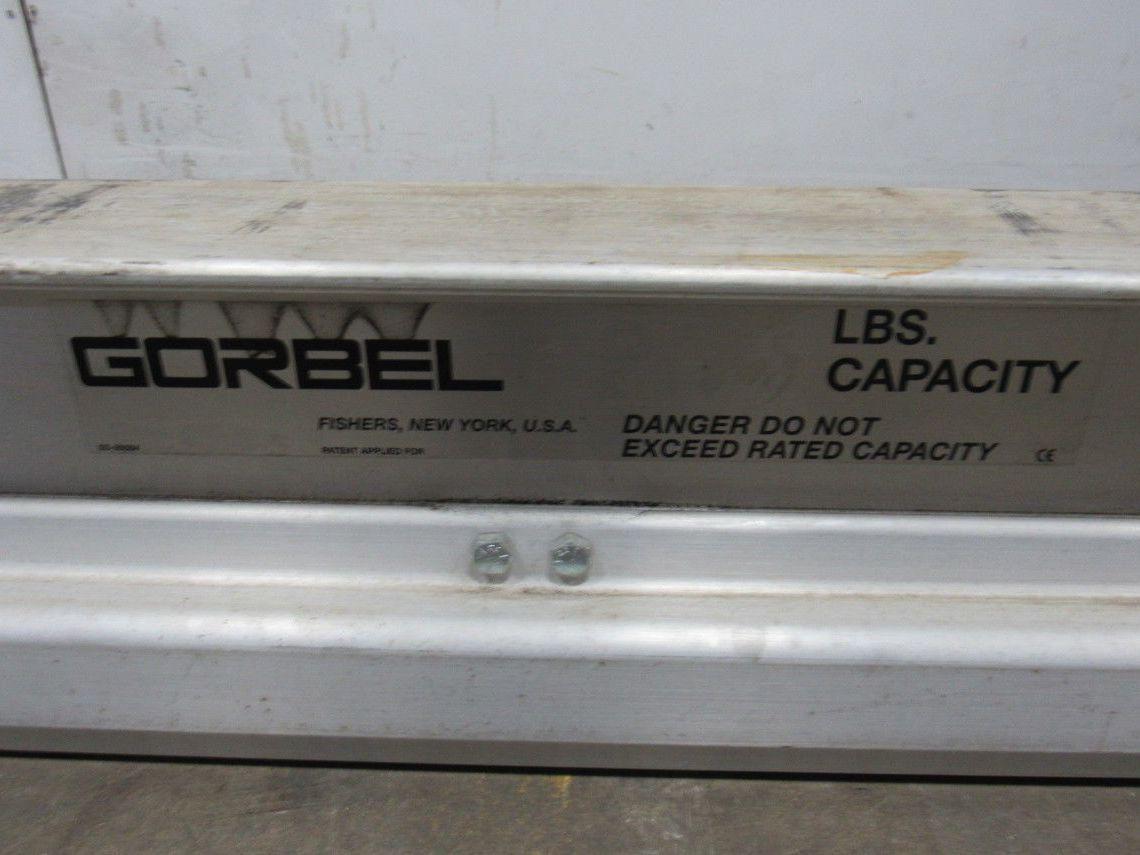 Gorbel Under Hung Aluminum Monorail Bridge Crane 109" OAL 86 To 54" Runner Width