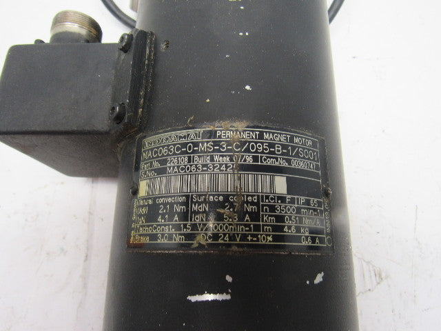 Indramat MAC063C-0-MS-3-C/095-B-1/S001 3500RPM Permanent Magnet AC Servo