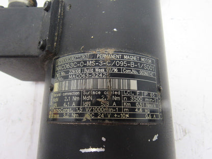 Indramat MAC063C-0-MS-3-C/095-B-1/S001 3500RPM Permanent Magnet AC Servo
