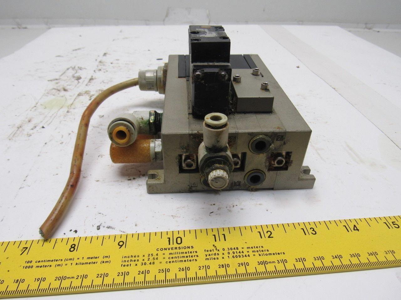 SMC VFS2100-5FZ Pneumatic Solenoid Valve W/2 Slot Control Block