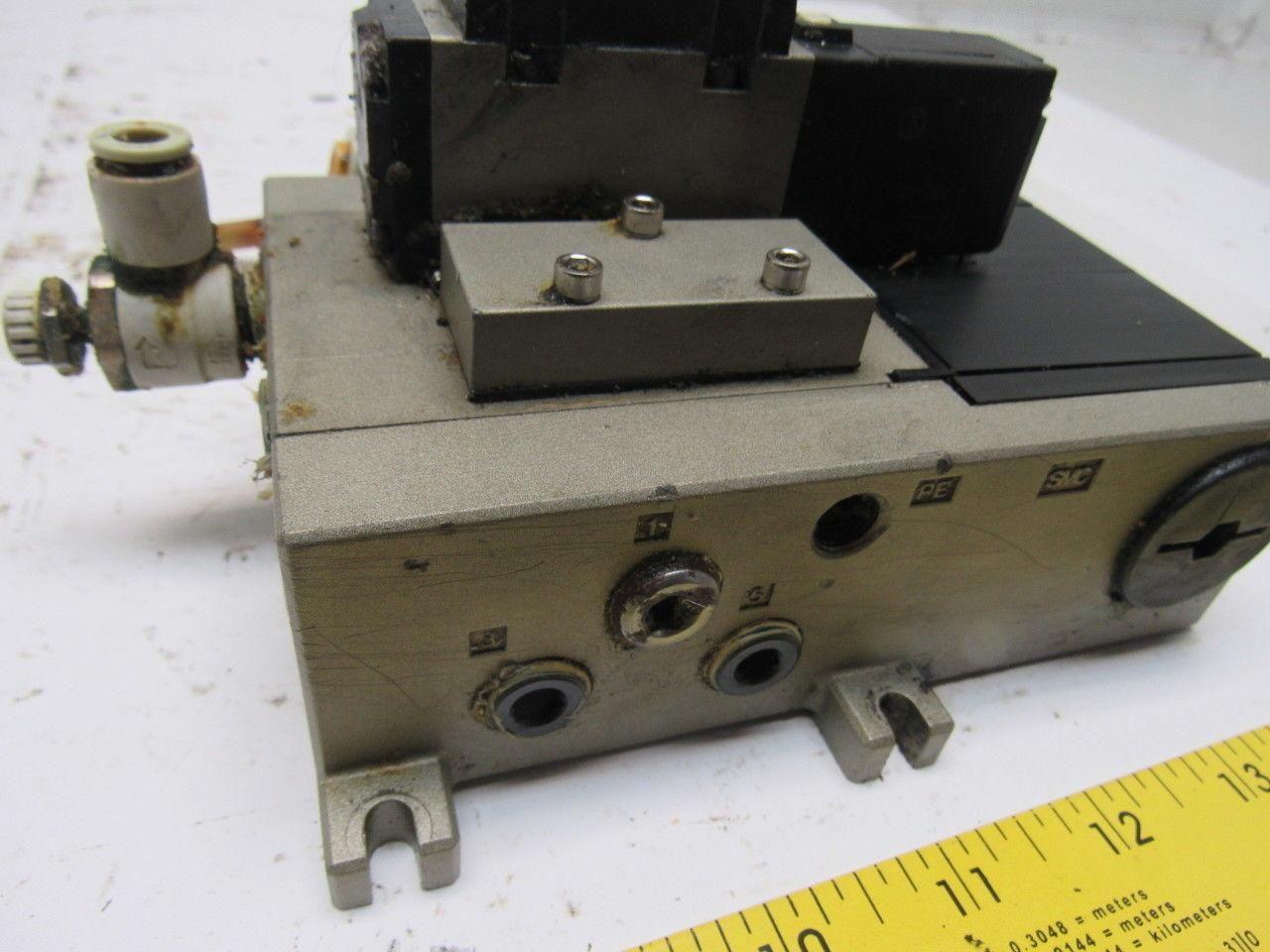 SMC VFS2100-5FZ Pneumatic Solenoid Valve W/2 Slot Control Block