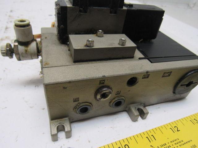 SMC VFS2100-5FZ Pneumatic Solenoid Valve W/2 Slot Control Block