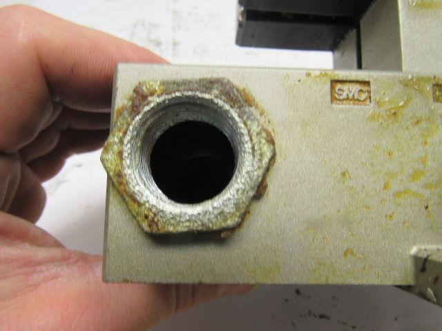 SMC NVFS2100-5FZ (2) Pneumatic Solenoid Valves W/2 Slot Control Block