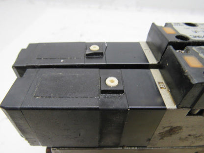 SMC NVFS2100-5FZ (2) Pneumatic Solenoid Valves W/2 Slot Control Block
