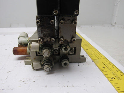 SMC NVFS2100-5FZ (2) Pneumatic Solenoid Valves W/2 Slot Control Block