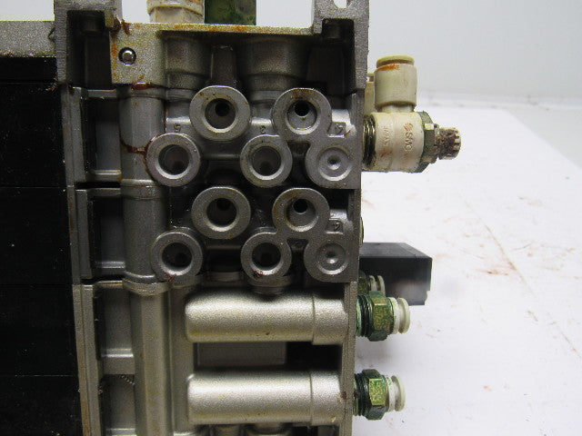 SMC VSF2100-5FZ VFS2400-5FZ (4) Slot Control Block w/(3) Valves