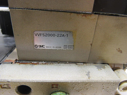 SMC VSF2100-5FZ VFS2400-5FZ (4) Slot Control Block w/(3) Valves