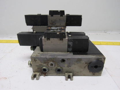 SMC VSF2100-5FZ VFS2400-5FZ (4) Slot Control Block w/(3) Valves