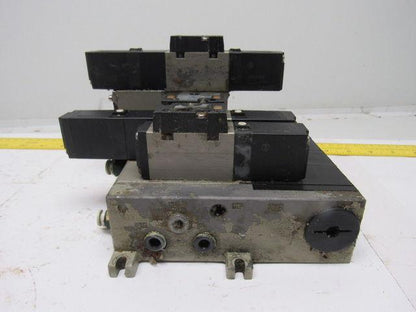 SMC VSF2100-5FZ VFS2400-5FZ (4) Slot Control Block w/(3) Valves