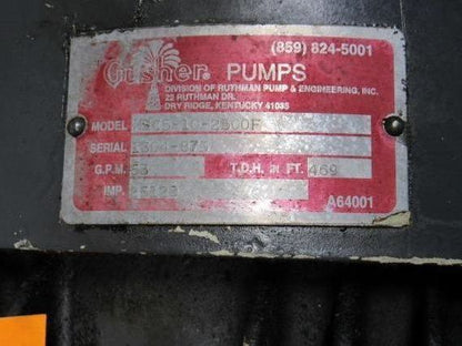 Gusher MSC5-10-2500F 25Hp 5525RPM Vertical Coolant Pump 53GPM 230/460V 3Hp