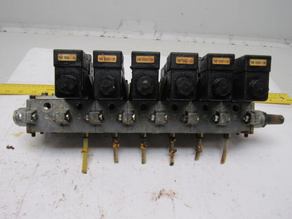 Norgren SXE9573-871-M1 7 Station Pneumatic Manifold Block W/6 Valves