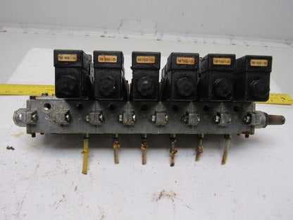 Norgren SXE9573-871-M1 7 Station Pneumatic Manifold Block W/6 Valves