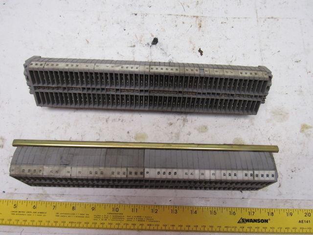 ENTRETEC MB2,5/6,4G DIN Rail W/45+ Terminal Blocks W/12-1/2" Lot of 2