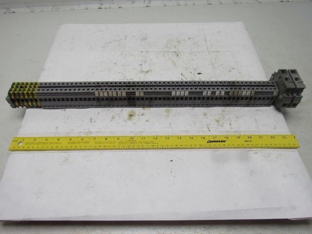 ENTRETEC (50) Gray 5120 Terminal Blocks W/(6) 5005.M10/10/P Grounds lot of 56