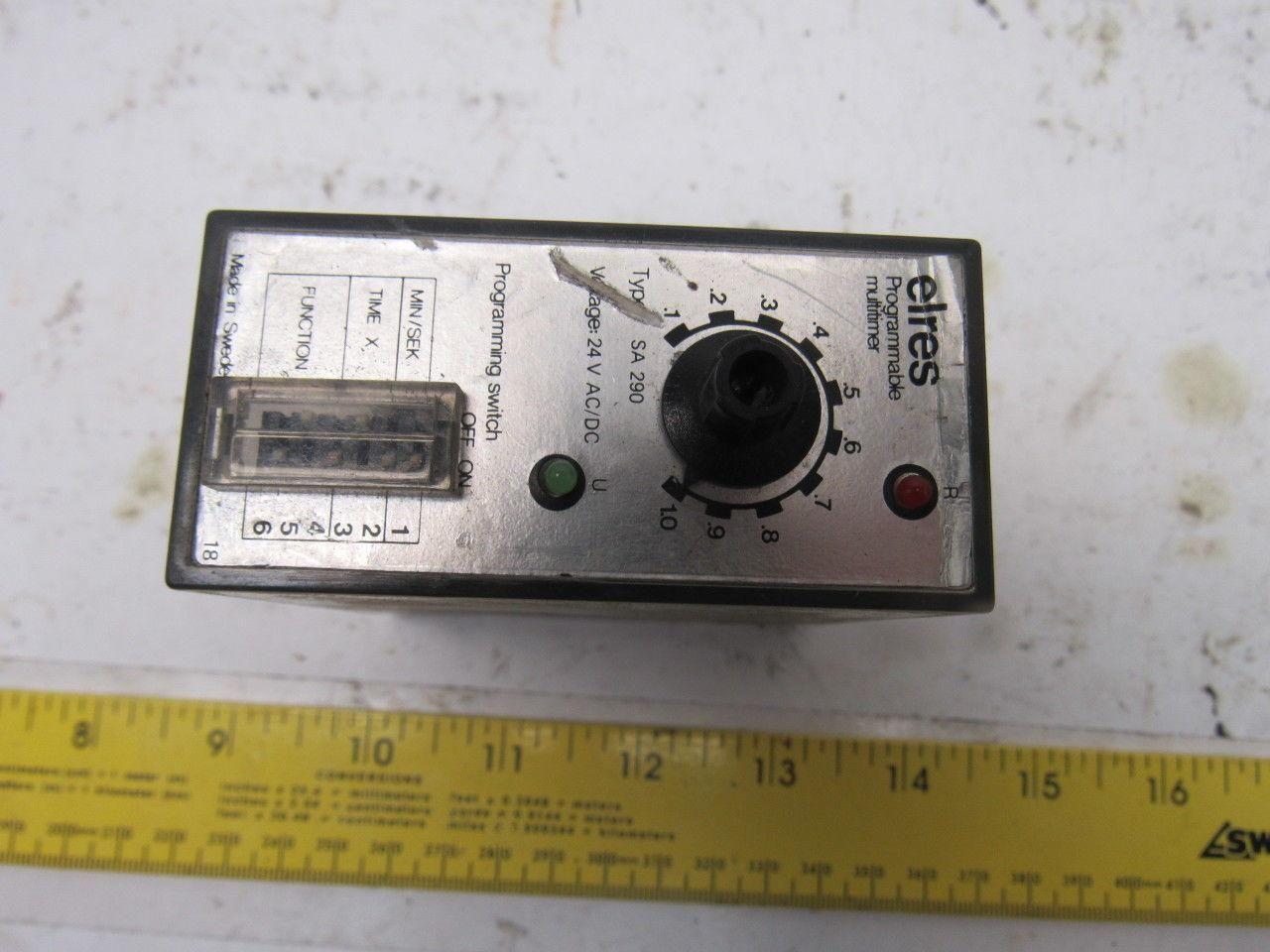 Elres Type SA290 Programable Multitimer Relay Switch W/Base 24V AC/DC