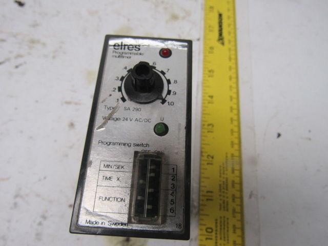 Elres Type SA290 Programable Multitimer Relay Switch W/Base 24V AC/DC