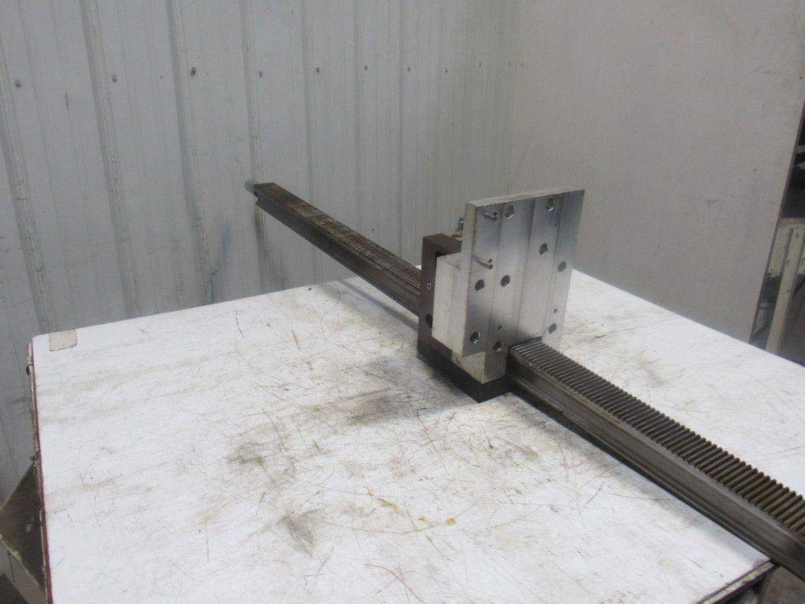 78-1/2"L x 2-1/2" W Metal Gear Rack W/Brake Assembly From a Frost Broach Machine