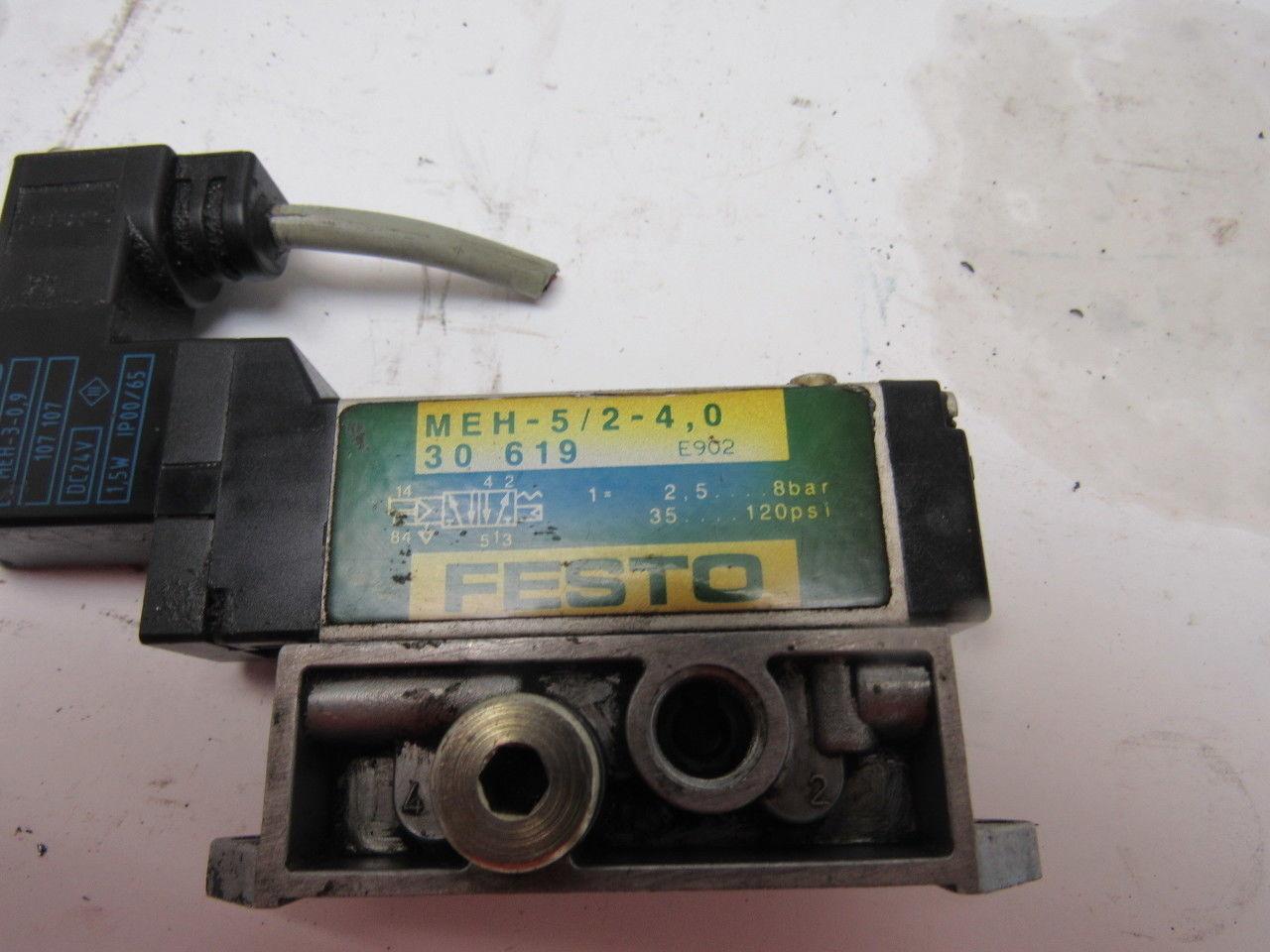 Festo MEH-5/2-4,0 Pneumatic Solenoid Valve 24VDC Coil