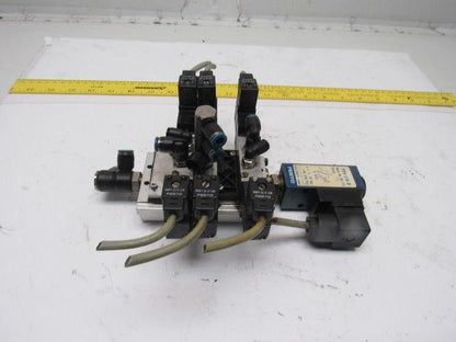 Festo JMEH-5/2-1/8-P Pneumatic Valve Bank Assembly W/ Manifold 24VDC Coil
