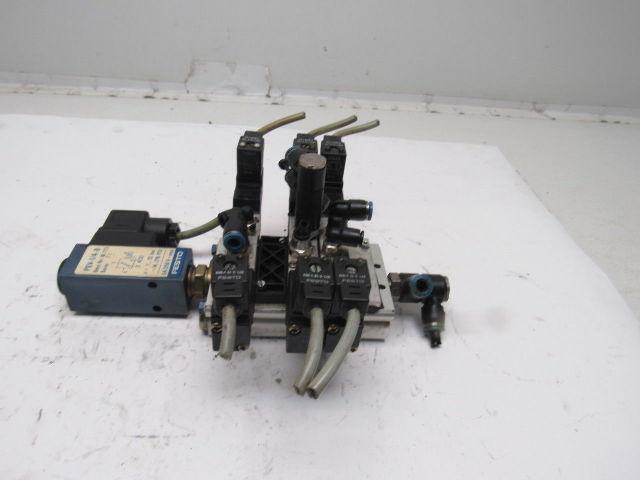 Festo JMEH-5/2-1/8-P Pneumatic Valve Bank Assembly W/ Manifold 24VDC Coil