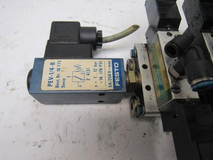 Festo JMEH-5/2-1/8-P Pneumatic Valve Bank Assembly W/ Manifold 24VDC Coil