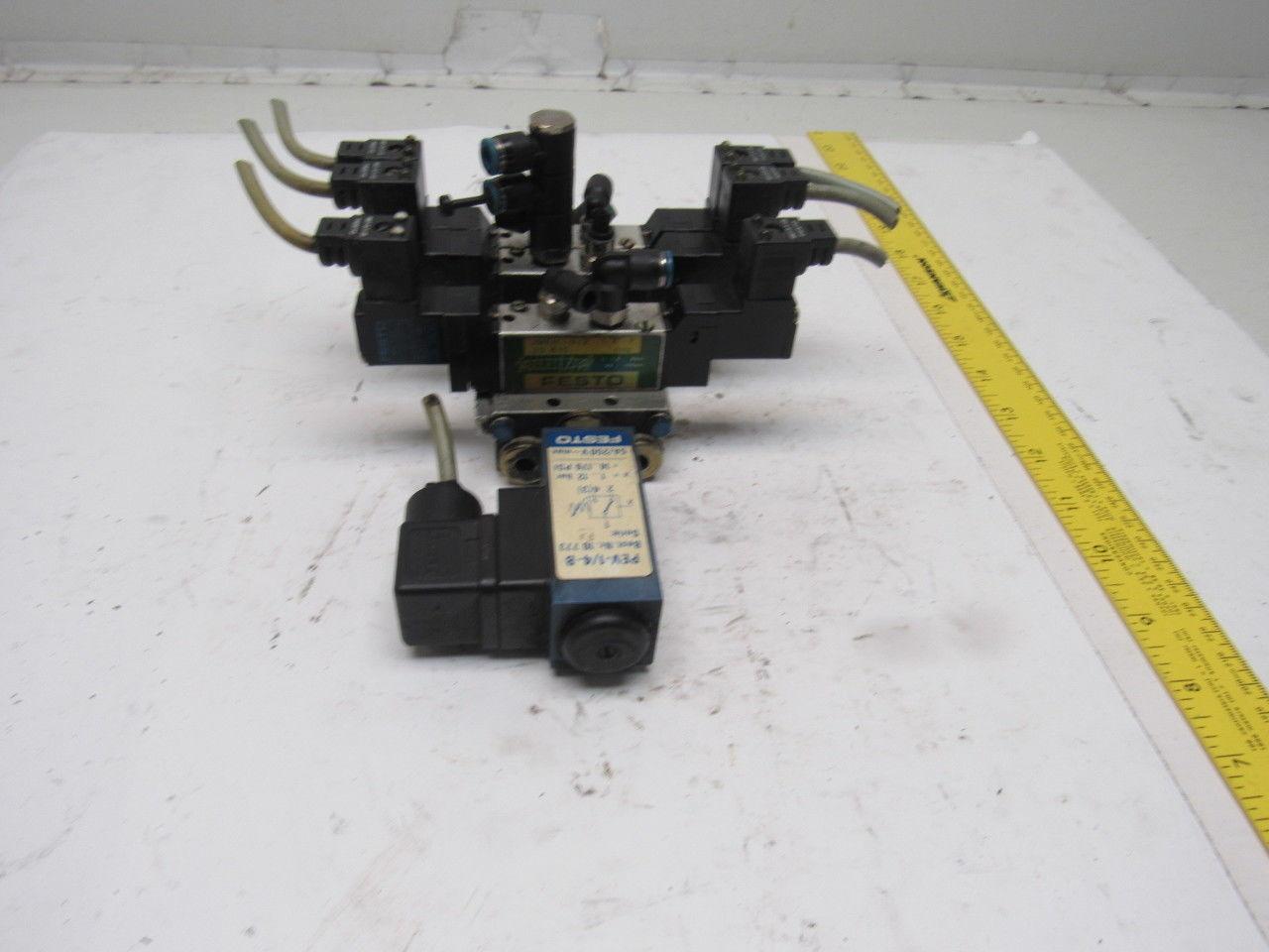 Festo JMEH-5/2-1/8-P Pneumatic Valve Bank Assembly W/ Manifold 24VDC Coil